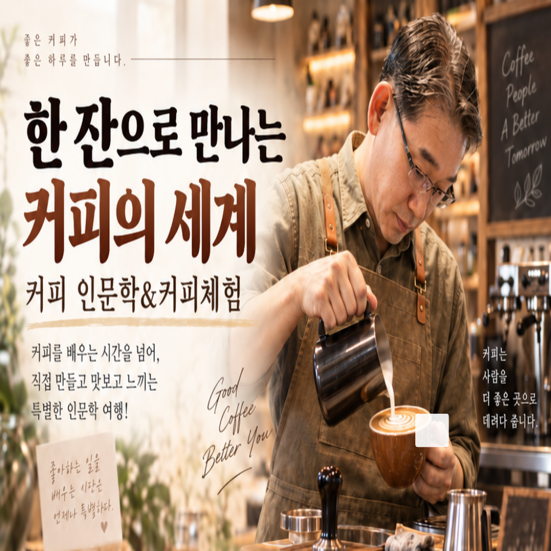 한 잔으로 만나는 커피의 세계(커피 인문학&커피체험)